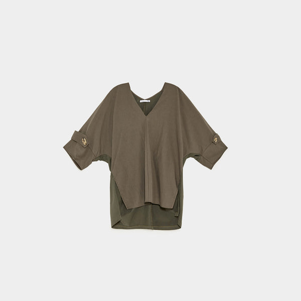 Contrasting Sleeve T-Shirt